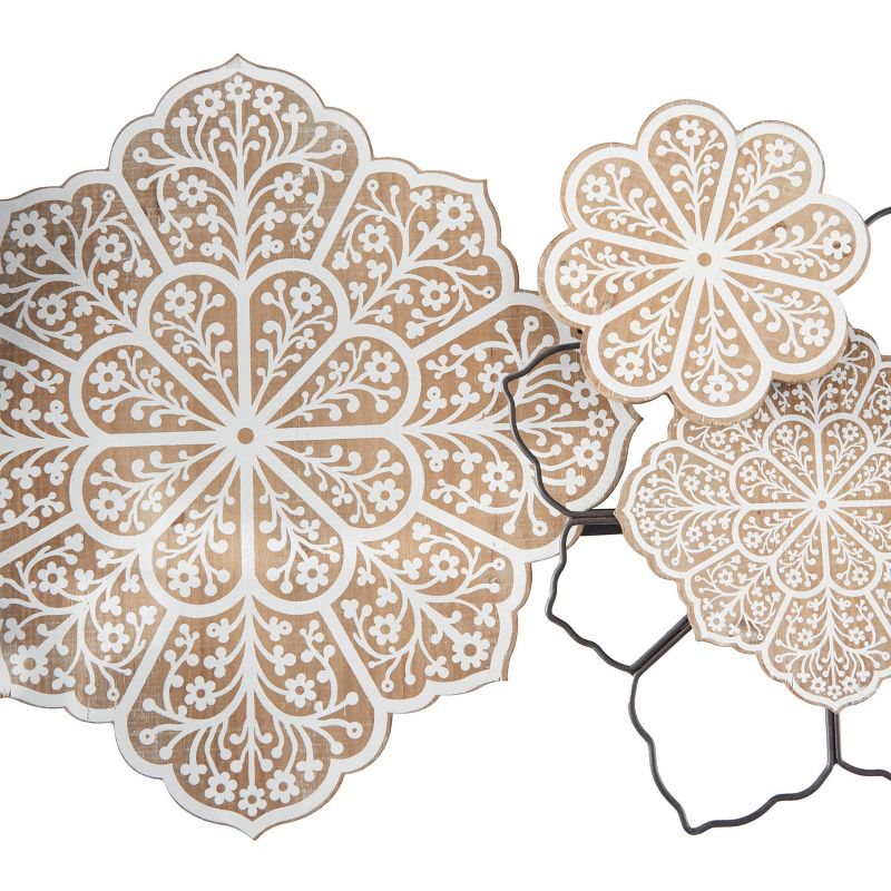Wood Floral Wall Decor with Metal Wire Brown - Olivia &#38; May, 4 of 6