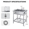 TROPOW Silver Stainless Steel Utility Sink – Freestanding Single Bowl for Kitchen/Laundry/Garage - 2 of 4