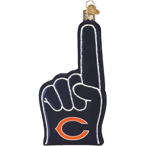 Old World Christmas Blown Glass Ornament for Christmas Tree, Chicago Bears Foam Finger - 1 of 4