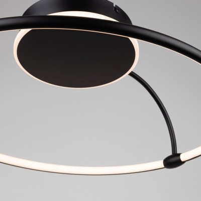 Black Aluminum LED Semi-Flush Mount Light Fixture