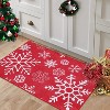 Christmas Door Mat Snowflake Welcome Rug, Washable Non-Slip Bathroom Mat, Festive Indoor Front Door Carpet for Bedroom, Entryway, or Kitchen - 2 of 4