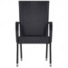vidaXL Patio Dining Set Outdoor Dining Set Table and Chair Set for Garden - 31.5" Table Length Black 4 - 4 of 4
