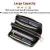 Clotth Womens Wallet - Large Capacity RFID Blocking Leather Wallet for Women Double Zipper Wristlet Clutch for Phone,Travel & Daily Use - 4 of 4