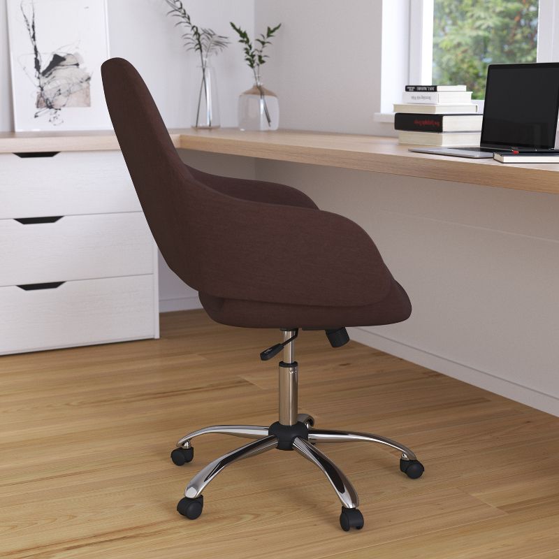 Merrick Lane Office Chair Ergonomic Executive Mid-Back Design With 360° Swivel And Height Adjustment, 4 of 12