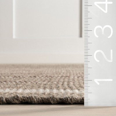 Toluca Taupe Handmade Wool Rectangular Striped Area Rug