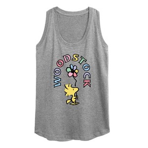 Women's - Peanuts - Woodstock Flower Graphic Racerback Tank - 1 of 4
