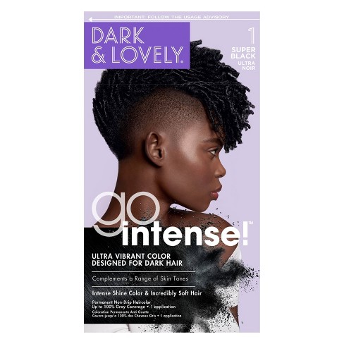 Dark And Lovely Go Intense Ultra Vibrant Permanent Hair Color - 8 Fl Oz - 1  Super Black : Target