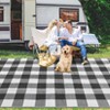 Outdoor Rug Patio Rug Waterproof Plastic Straw Rug Modern Plaid Throw Carpet UV-Resistant Reversible Mat for Camping RV Deck Porch Picnic Balcony - 4 of 4