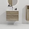 COWLOWN Black 24-in Wall-Mounted Bathroom Vanity with Integrated Ceramic Sink and Overflow, Large Storage Floating Vanity for Modern Bathroom - 3 of 4