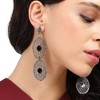 SOHI Women's Intricate Stone Oval Long Drop Earrings - 4 of 4