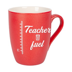 Elanze Designs Teacher Fuel Crimson Red 10 ounce New Bone China Coffee Cup Mug - 1 of 4