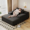 51" Faux Fur Oversized Chaise Lounge Sofa Bed with Deep Seat, No Assembly, Ergonomic Design, and Plush Cloud Comfort - 2 of 4