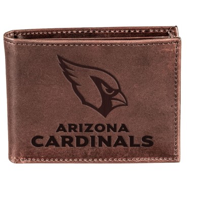 Evergreen NFL Arizona Cardinals Brown Leather Bifold Wallet Officially Licensed with Gift Box