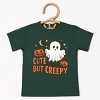 The Juniper Shop Cute But Creepy Ghost Toddler Short Sleeve Tee - 3T - Forest - 2 of 4