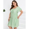 Plus Size Dress Plus Size Dress Ruffle Sleeve Flowy Dress with Pockets blue white flower 2XL - 3 of 4