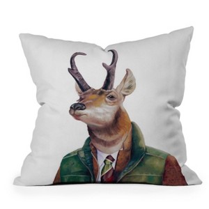 16"x16" Animal Crew Pronghorn Deer Square Throw Pillow - Deny Designs: Abstract Design, Indoor, Zipper Closure - 1 of 4