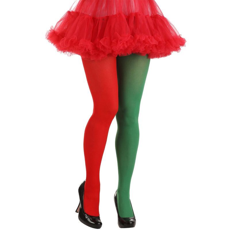 HalloweenCostumes.com One Size Women Red and Green Women's Tights, Red/Green, 1 of 2