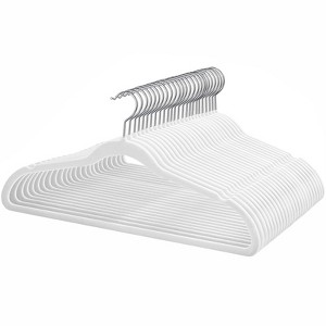 HOUSE DAY 17.5 Inch Silver Hook Velvet Hangers - 1 of 4
