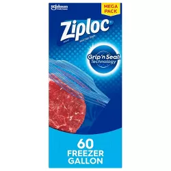Ziploc Freezer Gallon Bags with Grip 'n Seal Technology - 60ct