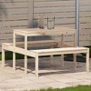vidaXL Picnic Table Natural Solid Pine Wood Medium Seats Many - 2 of 4
