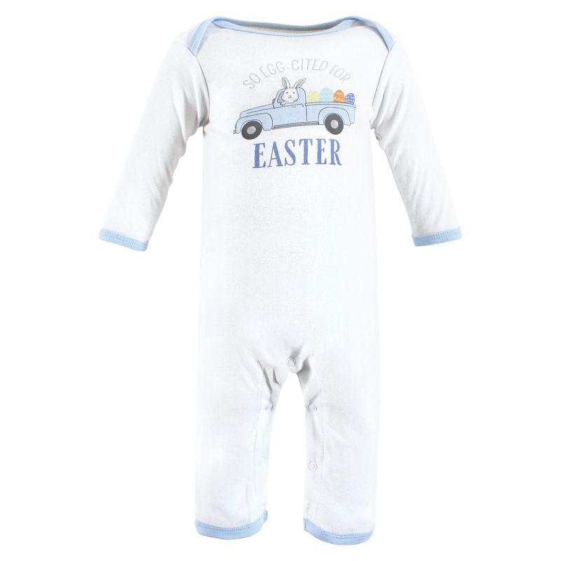 Hudson Baby Infant Boy Cotton Coveralls, Easter Truck, 3 of 6
