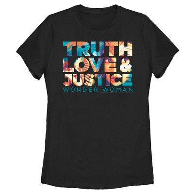 Women's Wonder Woman 1984 Truth Love Justice T-shirt - Black - Large ...