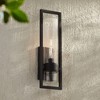 Possini Euro Design Reed 21" High Modern Outdoor Wall Light Fixture Mount Porch House Exterior Weatherproof Sand Black Finish Clear Glass Shade - 2 of 4