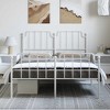 vidaXL Metal Bed Frame without Mattress with Footboard White Queen - 3 of 4