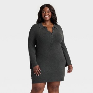 Women's Long Sleeve Sweater Dress - A New Day™ - 1 of 3
