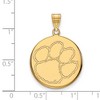 Black Bow Jewelry 10k Yellow Gold Clemson Tigers NCAA Large Pendant - 2 of 3