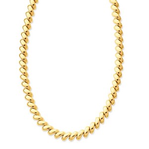 Black Bow Jewelry 8mm 14k Yellow Gold Hollow San Marco Chain Necklace 17 Inch - 1 of 4