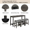 CIPACHO 4 Piece Bar Table Set with Power Outlet,Bar Table Set with Chairs,Sofa Bar Table with Stools,Dark Gray - 3 of 4