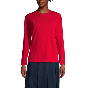 Lands' End School Uniform Women's Long Sleeve Essential T-shirt - 1 of 2
