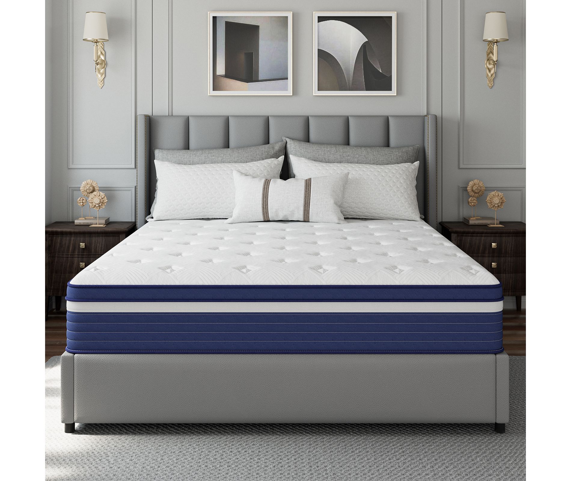 Swedrea Hybrid Mattress Medium Skin Friendly Memory Foam Anti Static in White