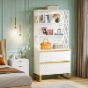 Hommoo 71" Tall 4-Tier Bookshelf with 2 Drawers White - image 3 of 4