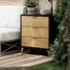 JIONJOY 3-Drawer Farmhouse Nightstand - Fully Assembled Black Dresser with Wood Ring Motif, Solid Wood & MDF - 4 of 4