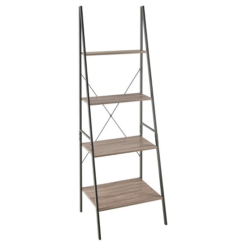 70 Ladder Bookshelf Mixed Material Gray Closetmaid Target