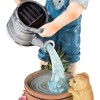 Nature Spring Outdoor Solar LED Light Little Boy Statue for Garden, Patio, Lawn, and Yard – Blue - 3 of 4