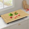 CuisinSmart Bamboo Wood Cutting Boards for Kitchen, Stove Cover Board for Gas Stovetop, Cutting Serving Board with Legs and water Grooves, 30"x20" - 2 of 4