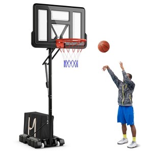 Costway Portable Basketball Hoop System w/ Easy Height Adjustment from 7.9-10 FT - 1 of 4