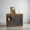 Sideboard Buffet Cabinet with Drawer and Doors, Mid-Century Style Storage Console with Acrylic Flip-Up Door and Wheels for Dining Room, Living Room - 2 of 4