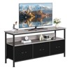 Modern TV Stand for TVs up to 55", TV Stand Dresser with 3 Fabric Drawer, Entertainment Center with Open Shelf - 2 of 4