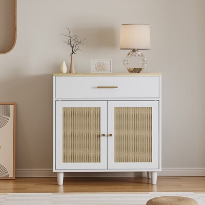 Cute Cat Litter Box Enclosure, Wooden Pet Hidden House Sideboard With Scratch Pad Extra Large Storage Drawer Safety Anti-tipping Device