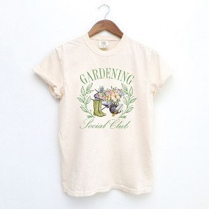 Simply Sage Market Women's Gardening Social Club Short Sleeve Garment Dyed Tee - 1 of 4