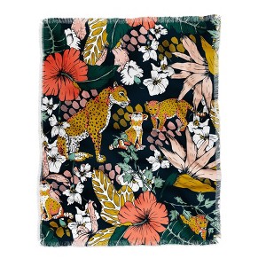 Marta Barragan Camarasa Animal print dark jungle Woven Throw Blanket - Deny Designs - 1 of 2