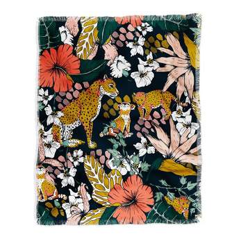 Marta Barragan Camarasa Animal print dark jungle Woven Throw Blanket - Deny Designs