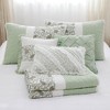 Sapphtopaz 6 Piece Bedding Quilt Set Floral Print Pattern Contrasting Colors Reversible Quilt Set with Throw Pillows - 2 of 4