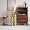 ORRD Gold Metal Vase Set of 3, High Distress 3D Triangle Pattern Floor Vases 33.5" for Modern Home Decor - 4 of 4