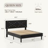 Sapphtopaz Platform Bed Frame with Upholstered Headboard Wood Platform Bed with Slats Support for Bedroom, No Box Spring Needed - 3 of 4