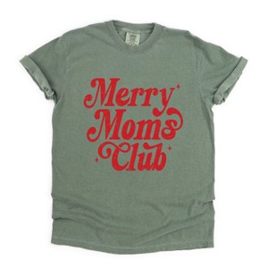 Merry Mom's Club Distressed - Women's Garment Dyed Graphic T-Shirt - 1 of 4
